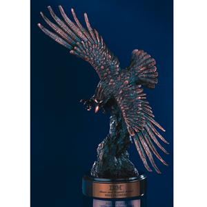 17" Bronze Finish Eagle w/ Spread Wings on Base 