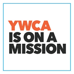 2X2 Square Button With "YWCA is on a Mission"  