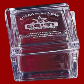 Clear Glass Gift Box with Smooth Sides and Lid 