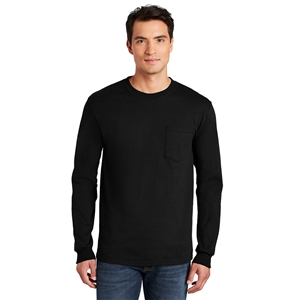 Gildan® - Ultra Cotton® 100% Cotton Long Sleeve T-Shirt with Pocket 