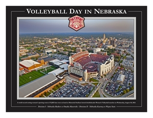 Husker Game Day Record Volleyball Attendance Poster - 18" x 24"  