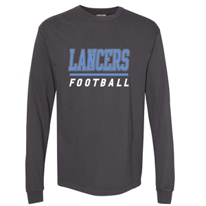 Lancers Football Grey Long Sleeve Shirt Comfort Colors T-Shirt 
