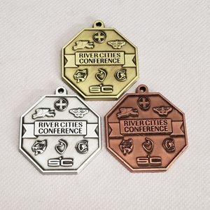 River Cities Conference 1.5" NEW Gold/Silver/Bronze Medal 