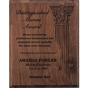 Walnut Plaque with Laser Engraving (4 sizes) 