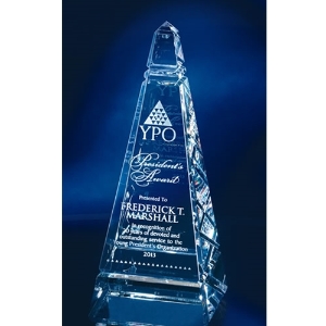10" Dual Bevel Crystal Pyramid Obelisk 
