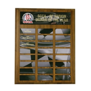 12"x15" Magnetic Perpetual Walnut plaque with 24 magnetic plates in recessed pockets. No screws or tape required. 