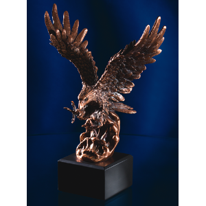 14" Bronze Eagle Landing 