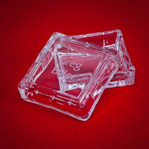 Clear Glass Gift Box with a Ripple Pattern 