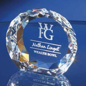 3-7/8" x 4-3/8"  Super Thick Multifaceted Crystal Paperweight 