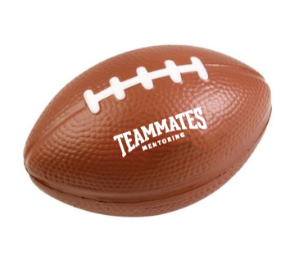 3" Brown Footballs - White Teammates Logo 