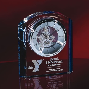 6.75"x5.5"x2" Blue Clear arch clock 