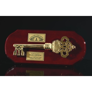 7"x16" Rosewood Plaque with Die Cast Metal Key Mount 