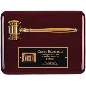 9" x  12" Piano Rosewood Gavel Plaque 