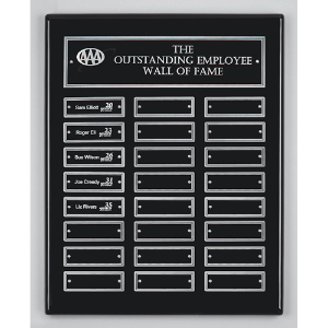 9"x12" Ebony Piano Wood Perpetual Plaque 12 Plates 