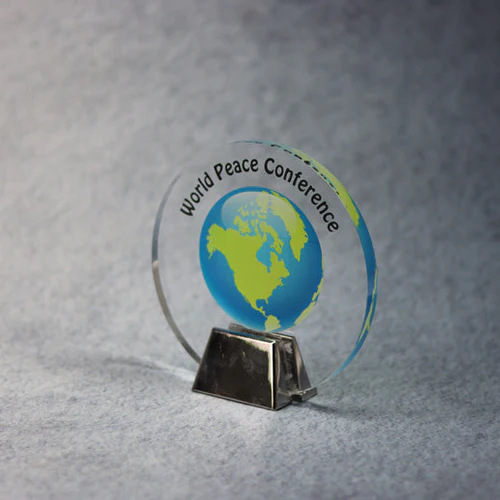 Acrylic Circle With Chrome Base 
