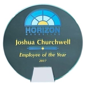 Acrylic Circle with Chrome Metal Base  (3 sizes) 