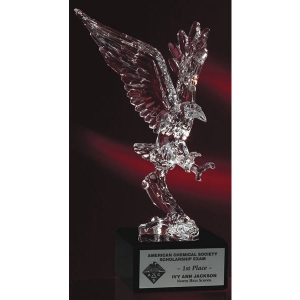Acrylic Eagle On Marble Base - Soaring 