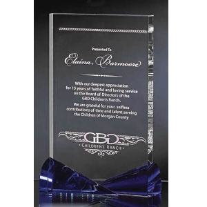 Clear Crystal Panel with Bowtie Blue Accents (2 sizes) 