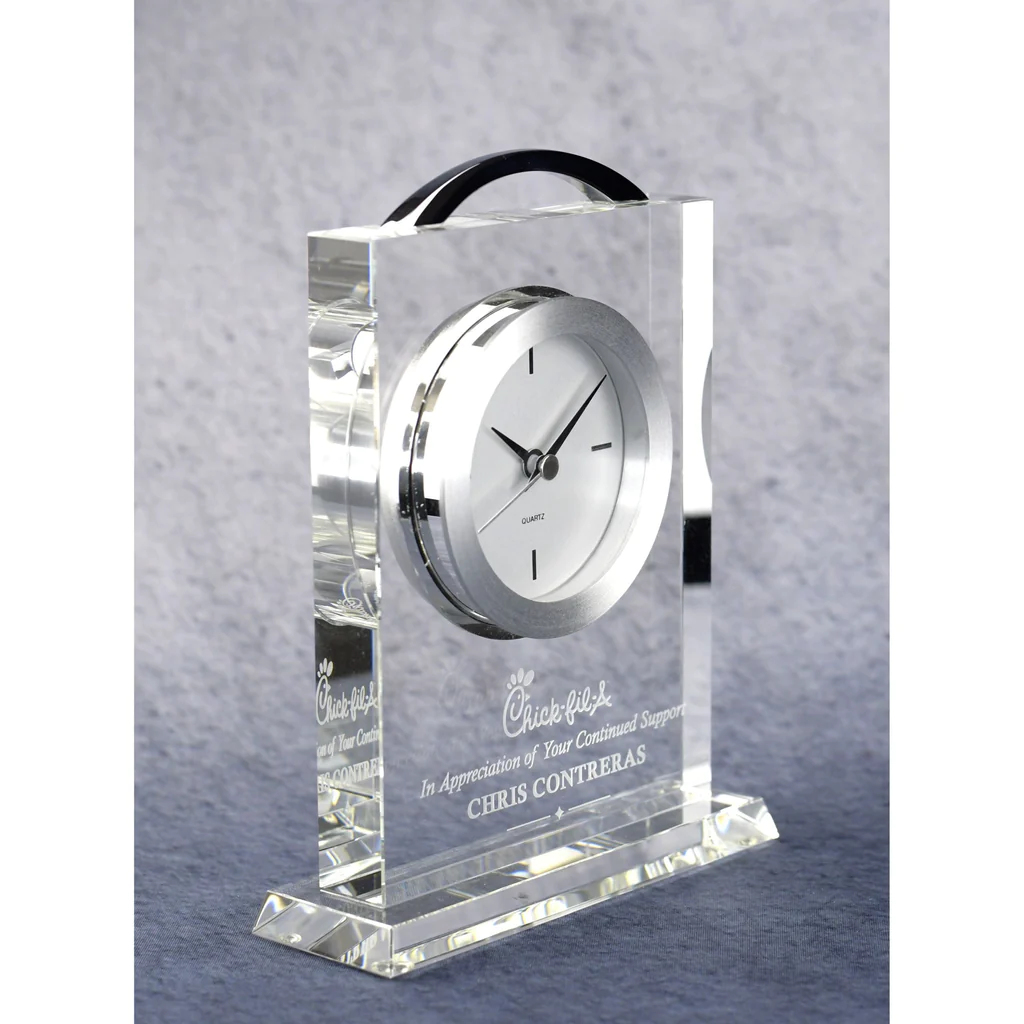 Crystal Clock - Silver Accents 