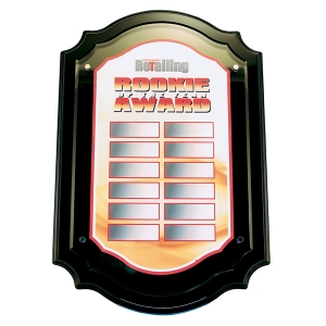 Ebony Piano Finish Scalloped Board w/ Direct Full Color Digital Print on the Board (2 sizes) 