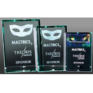Economy Jade Glass Flat Standing Award (5 sizes) 
