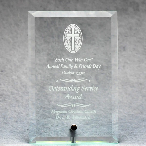 Economy Jade Glass Standing Plaque 