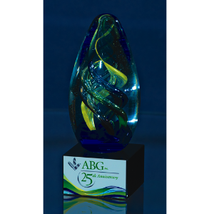 Egg Swirl Glass - Blue/Green/Yellow 