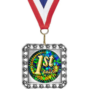 Exclusive Square Medal With Round Insert 