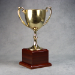 Gold Metal Cup On Rosewood Base - AAA - Gold Metal Cup On Rosewood Base