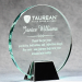 Jade Glass Circle With Chrome Stand - AAA - Jade Glass Circle With Chrome Stand