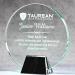 Jade Glass Circle With Chrome Stand - AAA - Jade Glass Circle With Chrome Stand