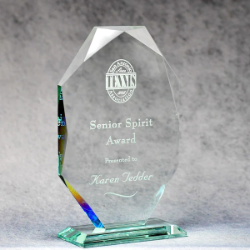 Jade Glass Multi-Faceted Elongated Octagon 