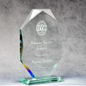 Jade Glass Multi-Faceted Elongated Octagon 