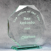 Jade Glass Multi-Faceted Octagon - AAA - Jade Glass Multi-Faceted Octagon