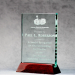 Jade Glass Plaque On Piano Rosewood Base - AAA - Jade Glass Plaque On Piano Rosewood Base