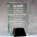 Jade Glass Plaque With Chrome Stand - AAA - Jade Glass Plaque With Chrome Stand