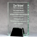 Jade Glass Plaque With Chrome Stand - AAA - Jade Glass Plaque With Chrome Stand