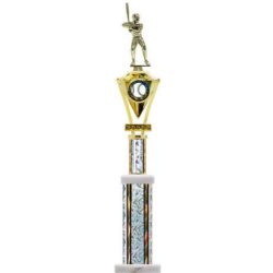 Jewel Series Baseball - Male Trophy On A Marble Base 