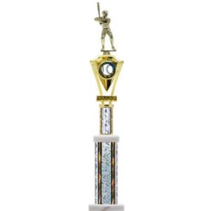 Jewel Series Baseball - Male Trophy On A Marble Base 