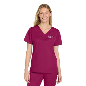 Ladies Mock Wrap Scrub Top 