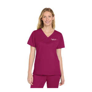 Ladies Mock Wrap Scrub Top 