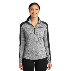 Ladies PosiCharge® Electric Heather Colorblock 1/4-Zip Pullover 