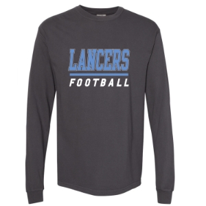Lancers Football Grey Long Sleeve Shirt Comfort Colors T-Shirt 