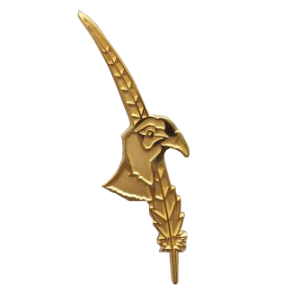Tail Feather with Pheasant Head Lapel Pin 