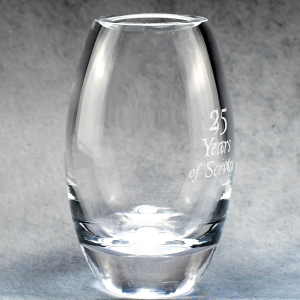 Lead Crystal Barrel Vase 