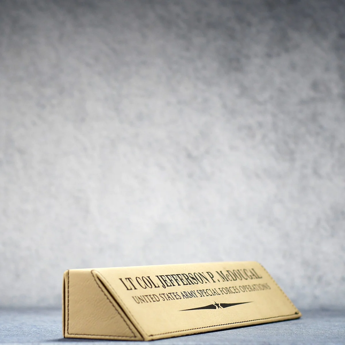 Leatherette Light Brown Desk Wedge 