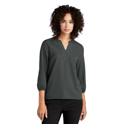 MERCER+METTLE™ Womens Stretch Crepe 3/4-Sleeve Blouse 