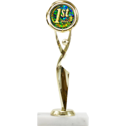 Modern Achievement Figure With Spinning Mylar Holder Trophy 