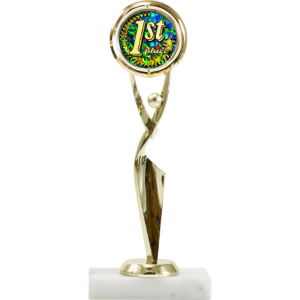 Modern Achievement Figure With Spinning Mylar Holder Trophy 