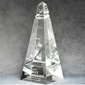 Multi-Faceted Optic Crystal Obelisk 